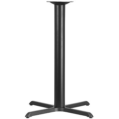 Emma and Oliver 33" x 33" Restaurant Table X-Base with 4" Dia. Bar Height Column