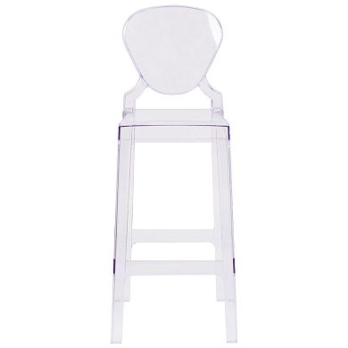 Emma and Oliver Ghost Barstool with Tear Back in Transparent Crystal