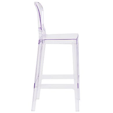 Emma and Oliver Ghost Barstool with Tear Back in Transparent Crystal