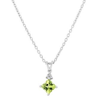 Oro Leoni Sterling Silver Peridot & White Topaz Pendant