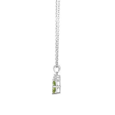 Sterling Silver Peridot & White Topaz Pendant