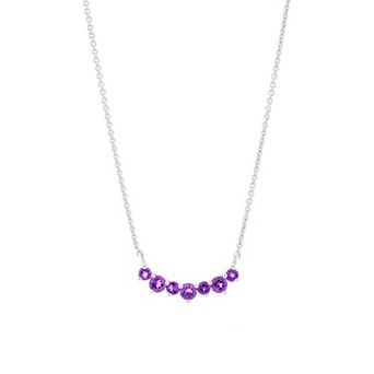Gemistry 14k White Gold 7-Stone Amethyst Necklace