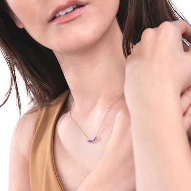 Gemistry 14k White Gold 7-Stone Amethyst Necklace