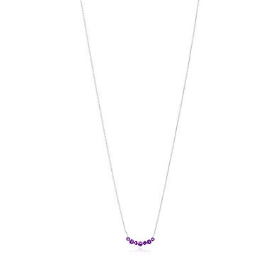 Gemistry 14k White Gold 7-Stone Amethyst Necklace