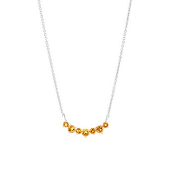 Gemistry 14k White Gold 7-Stone Citrine Necklace