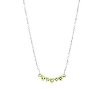 Gemistry 14k White Gold 7-Stone Peridot Necklace
