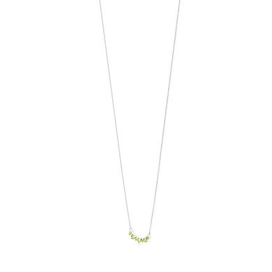 Gemistry 14k White Gold 7-Stone Peridot Necklace