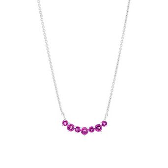 Gemistry 14k White Gold 7-Stone Rhodolite Necklace