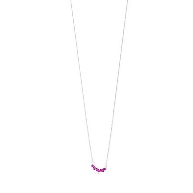 Gemistry 14k White Gold 7-Stone Rhodolite Necklace