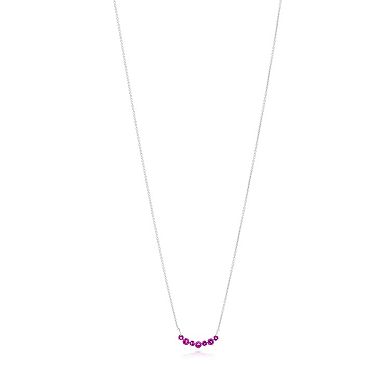 Gemistry 14k White Gold 7-Stone Rhodolite Necklace