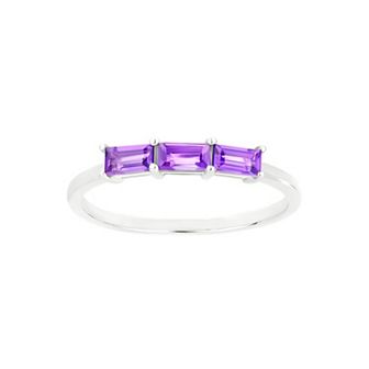 Gemistry 14k White Gold Amethyst Ring