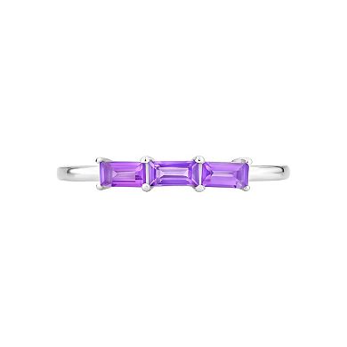 Gemistry 14k White Gold Amethyst Ring