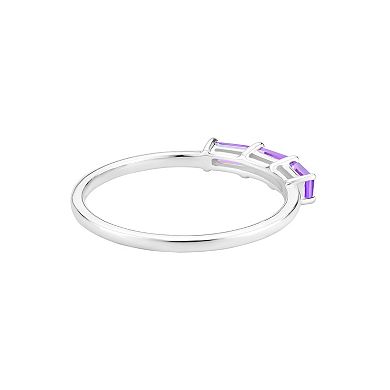 Gemistry 14k White Gold Amethyst Ring