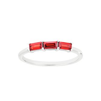 Gemistry 14k White Gold Garnet Ring