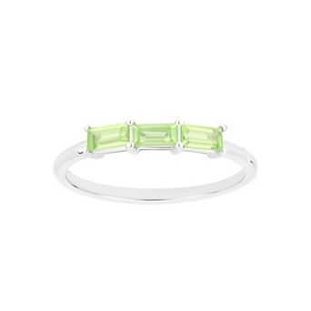 Gemistry 14k White Gold Peridot Ring