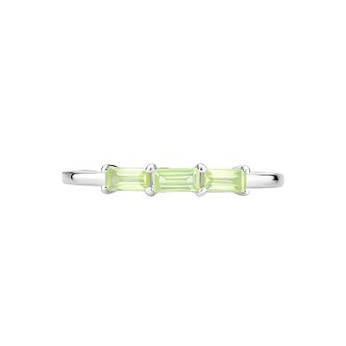 Gemistry 14k White Gold Peridot Ring