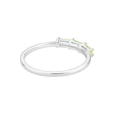 Gemistry 14k White Gold Peridot Ring