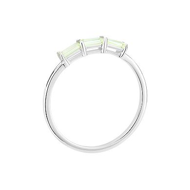 Gemistry 14k White Gold Peridot Ring