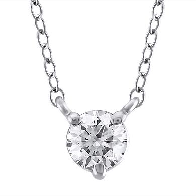Arctic Clear 14k Gold 1/3 Carat T.W. Round Cut Lab-Grown Diamond Solitaire Pendant Necklace