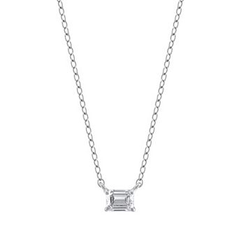 Arctic Clear 14k Gold 1/3 Carat T.W. Emerald Cut Lab-Grown Diamond Solitaire Pendant Necklace