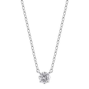 Arctic Clear 14k Gold 1/3 Carat T.W. Cushion Cut Lab-Grown Diamond Solitaire Pendant Necklace