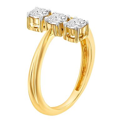 Arctic Clear 14k Yellow Gold 1/3 Carat Lab-Grown Round Cut 3-Stone White Diamond Engagement Ring
