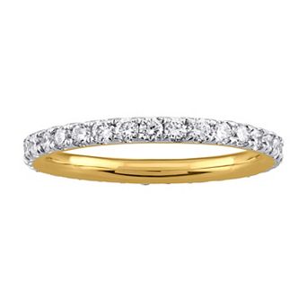 Arctic Clear 14k Gold 1 Carat T.W. Lab-Grown Diamond Eternity Wedding Band