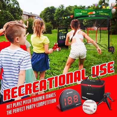 Net Playz Baseball Pitch Trainer Speed Radar and Finger Placement Markers Baseball Kit