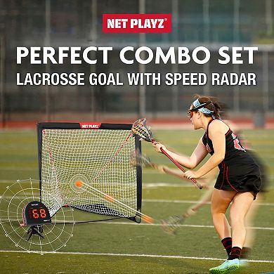 Net Playz Lacrosse Training Equipment, Practice Net and Speed Radar Gift Set