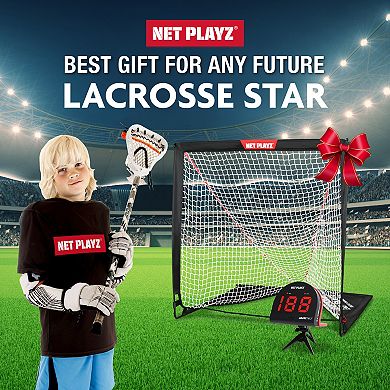 Net Playz Lacrosse Training Equipment, Practice Net and Speed Radar Gift Set