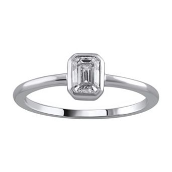 Arctic Clear 14k White Gold 1/2 Carat T.W. Lab-Grown Diamond Emerald-Cut Engagement Ring