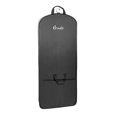WallyBags 60-Inch Premium Tri-Fold Travel Garment Bag with Pocket and Bride Embroidery