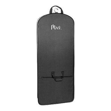 WallyBags 60-Inch Premium Tri-Fold Travel Garment Bag with Pocket and Mrs. Embroidery