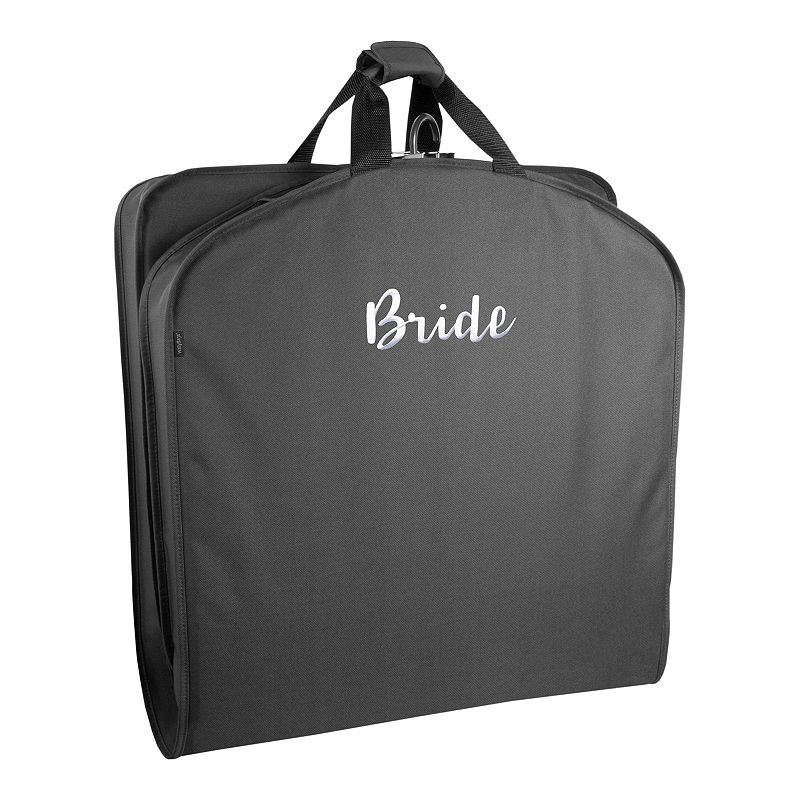 WallyBags 60-Inch Deluxe Travel Garment Bag with Bride Embroidery, Black, G