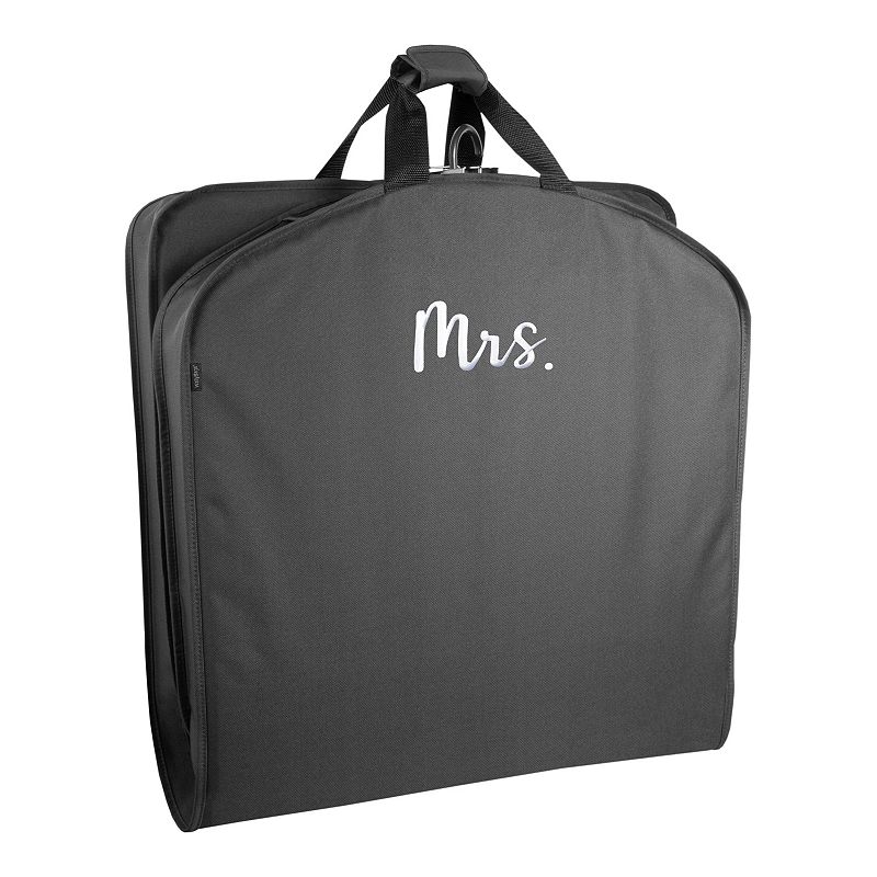 WallyBags 60-Inch Deluxe Travel Garment Bag with Mrs. Embroidery, Black, GA
