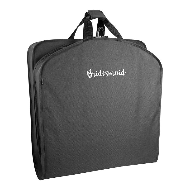 WallyBags 60-Inch Deluxe Travel Garment Bag with Bridesmaid Embroidery, Bla