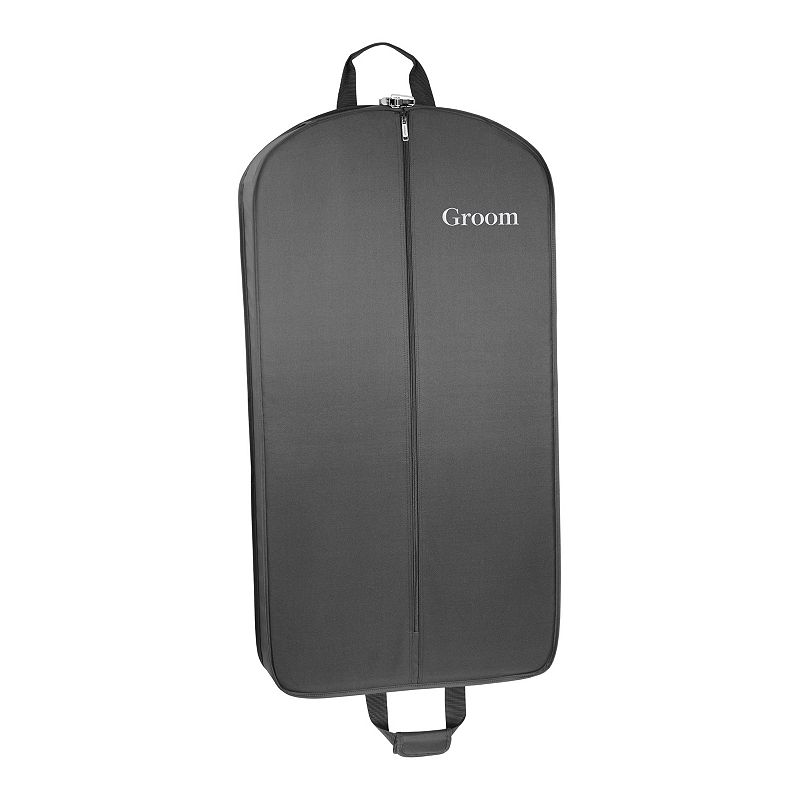 WallyBags 40-Inch Deluxe Travel Garment Bag with Two Pockets and Groom Embr
