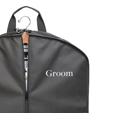 WallyBags 40-Inch Deluxe Travel Garment Bag with Two Pockets and Groom Embroidery