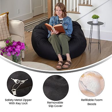 Emma and Oliver Oversized Refillable Bean Bag Chair for All Ages