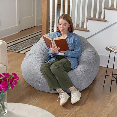 Emma and Oliver Oversized Refillable Bean Bag Chair for All Ages