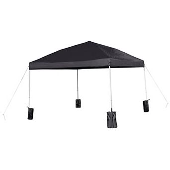 Emma and Oliver Ukko 10'x10' Weather Resistant, UV Coated Pop Up Canopy Tent with Sandbags and Wheeled Case