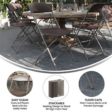 Emma and Oliver Lightweight Folding Chair - 4 Pack 650LB Weight Capacity Comfortable Event Chair