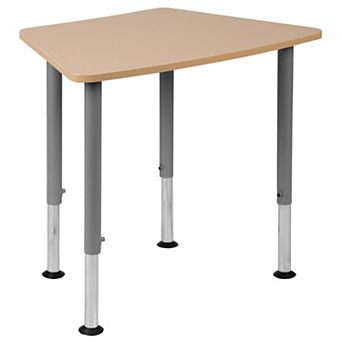 Emma and Oliver Hex Natural Collaborative Adjustable Student Desk - Home and Classroom