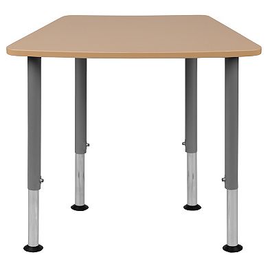 Emma and Oliver Hex Natural Collaborative Adjustable Student Desk - Home and Classroom
