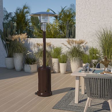 Emma and Oliver Outdoor Patio Heater - Bronze - 7.5 Feet Round Steel Patio Heater - 40,000 BTU's