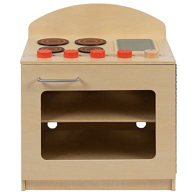 Emma and Oliver Children's Wooden Kitchen Stove with Turnable Knobs for Commercial or Home Use