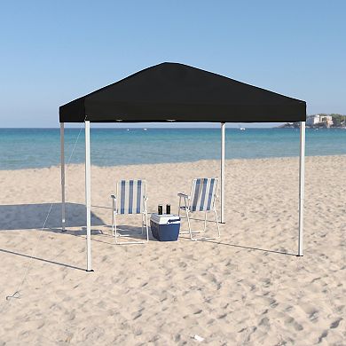 Emma and Oliver Tamar 8'x8'  Weather Resistant, UV Coated Pop Up Canopy Tent with Reinforced Corners, Height Adjustable Frame and Carry Bag