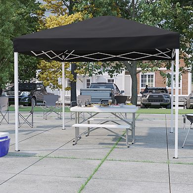 Emma and Oliver Tamar 8'x8'  Weather Resistant, UV Coated Pop Up Canopy Tent with Reinforced Corners, Height Adjustable Frame and Carry Bag