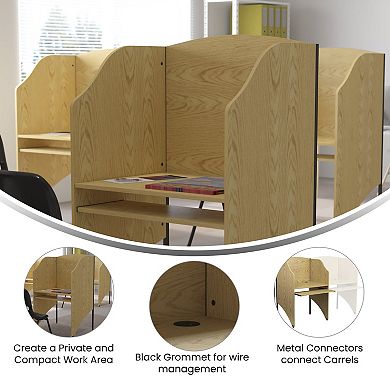 Emma and Oliver Starter Study Carrel in Nebula Grey Finish