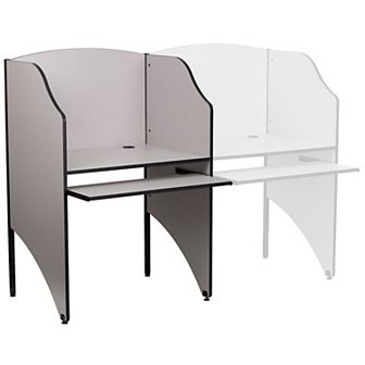 Emma and Oliver Starter Study Carrel in Nebula Grey Finish